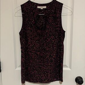 LOFT Women's Sleeveless Leopard Print blouse
